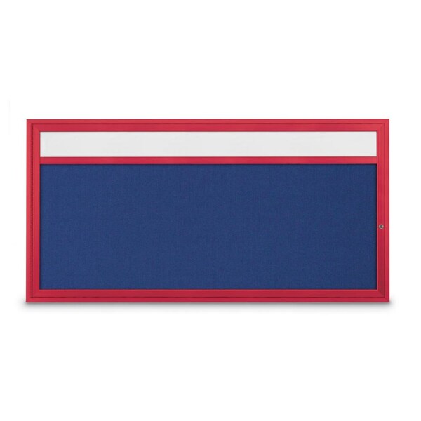 Slim Enclosed Corkboard, 36"x36", Satin Alum Frame/Medium Grey